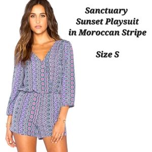 Sanctuary Sunset Playsuit Moroccan Stripe Print Sanctuary Romper Multicolored S